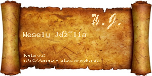 Wesely Júlia névjegykártya